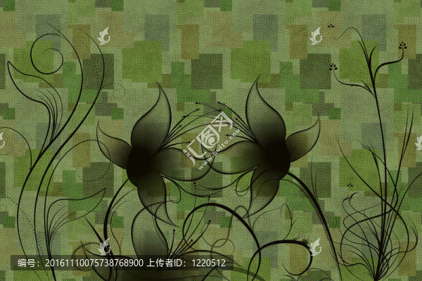 美麗插圖花卉設(shè)計(jì)與背景圖案