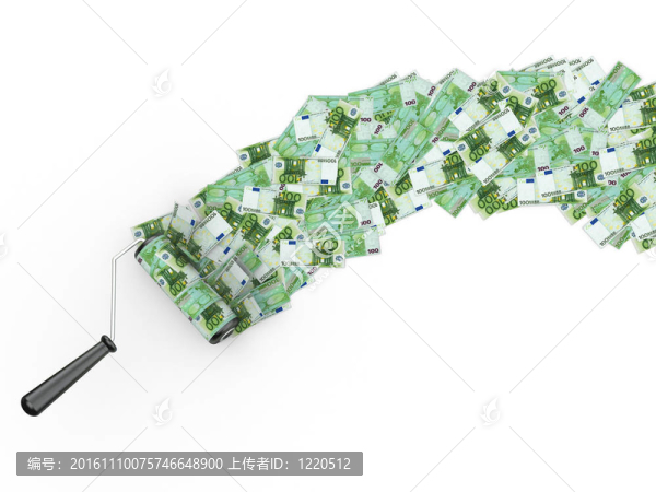 白色隔離背景上的歐元刷。3d