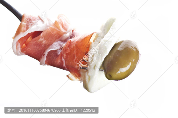 帕爾馬火腿粘上叉
