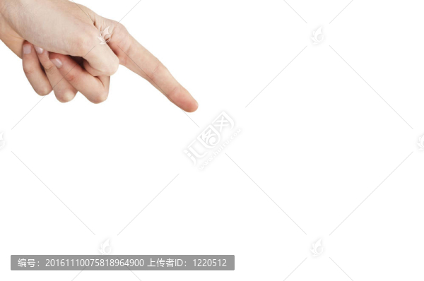 在白色背景上關(guān)閉的手