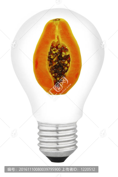 白色背景上有水果的燈