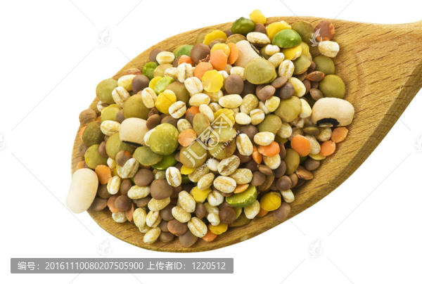 在勺子特寫豆類