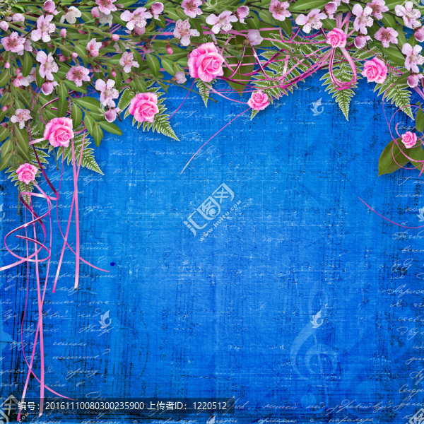 用花香花束書(shū)寫(xiě)抽象背景