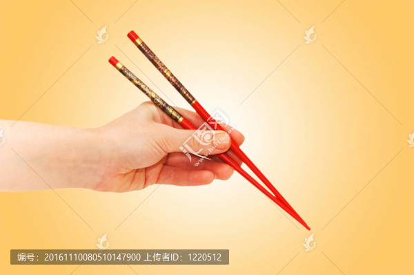 手上拿著choipsticks梯度