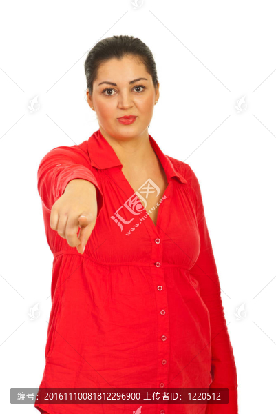 迷人的女人指著你