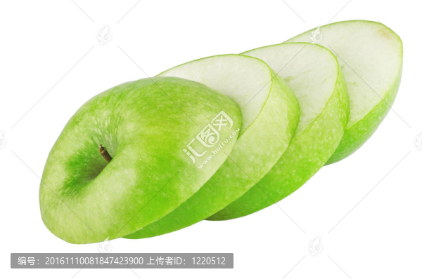 蘋果片；白色背景