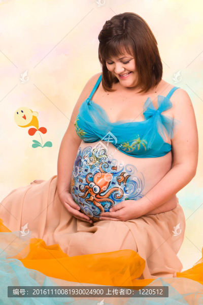 孕婦身體藝術(shù)海洋生活