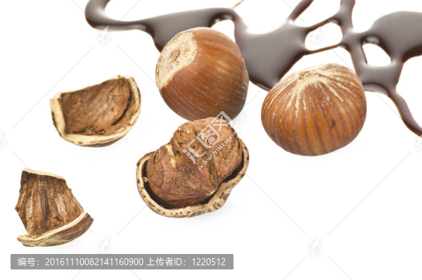 榛子和巧克力的白