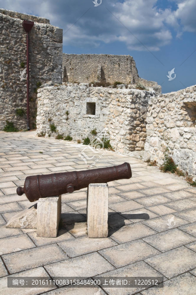 Monte,Sant,Angelo城堡。普利亞。意大利.