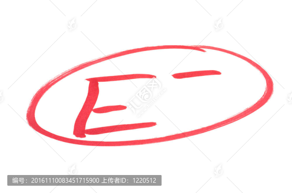 失敗的測試-等級E,-（減）