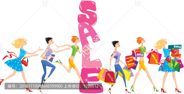 銷售與女孩組卡通