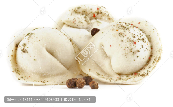 三handmede,Pelmeni香料，孤立在白色背景