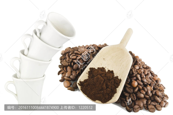 許多咖啡和谷物粉咖啡。