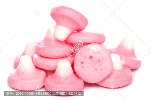 粉紅色的蘑菇糖果