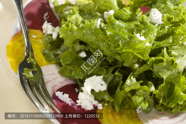 有機(jī)沙拉和甜菜的開胃菜