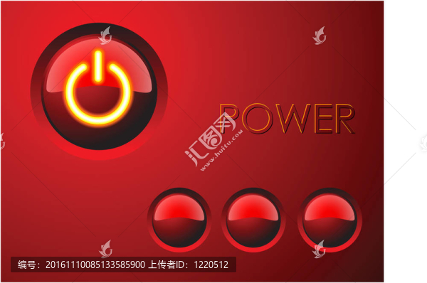紅色的電源按鈕