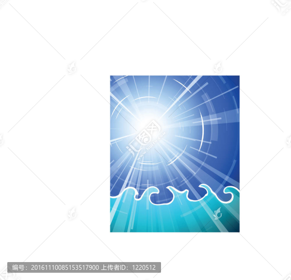 夏日的太陽在海洋之上
