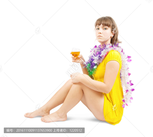 美麗的性感女孩慶祝新年
