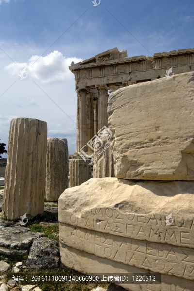 在Athens的Parthenon