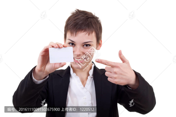 指向一張卡片