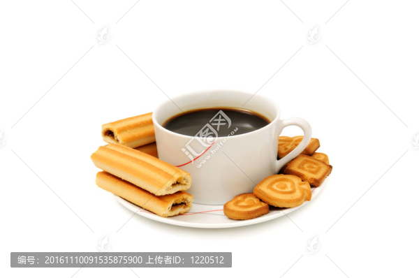 一杯咖啡和餅干