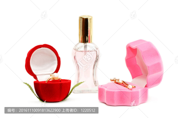 黃金飾品和香水瓶