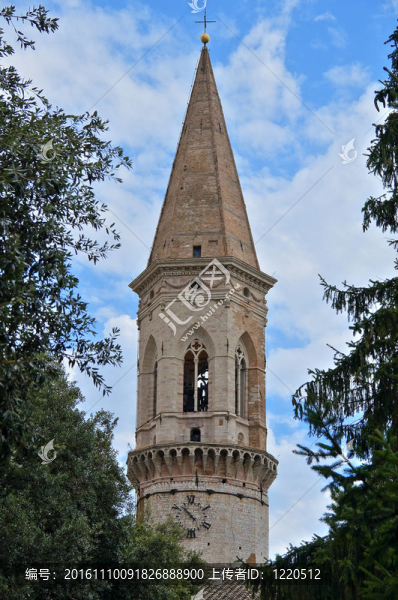 圣彼得洛大教堂的鐘樓。佩魯賈。翁布里亞大區(qū)。