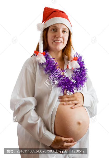 孕婦在圣誕服裝