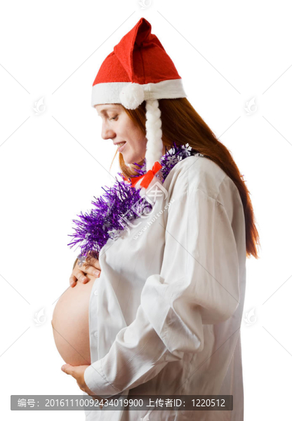 孕婦在圣誕服裝