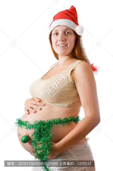 孕婦在圣誕服裝