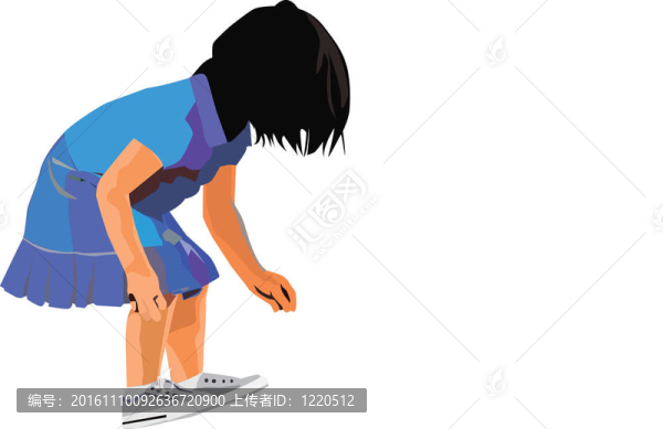 穿藍(lán)色的小女孩