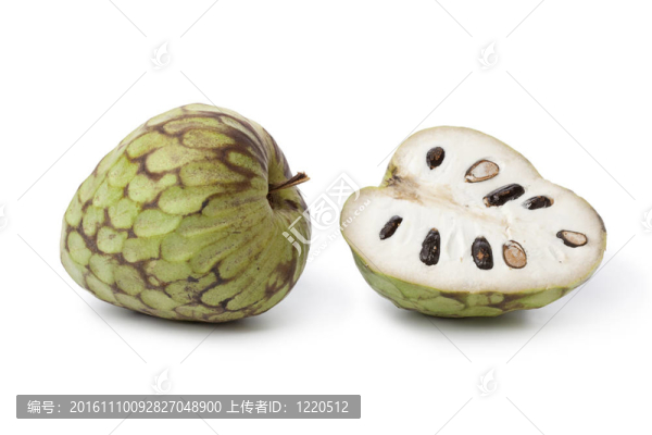 整體和局部的番荔枝果實