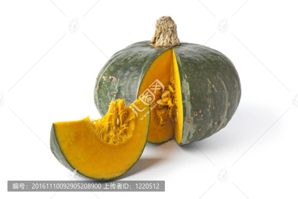 橙色果肉綠色南瓜