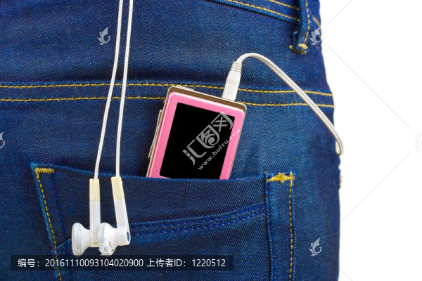 MP3播放器在牛仔褲的口袋里