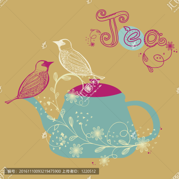 在茶壺上的鳥