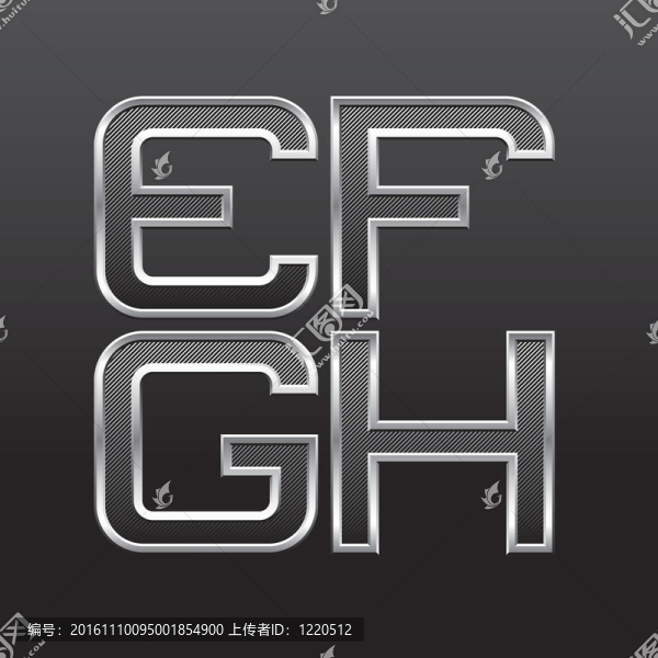 金屬字母和數(shù)字條紋