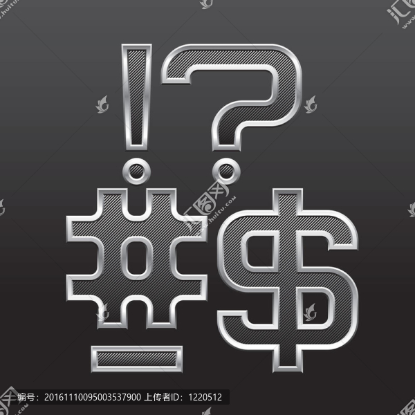 金屬字母和數(shù)字條紋