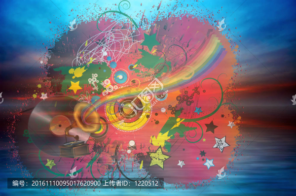 音樂彩虹與海洋