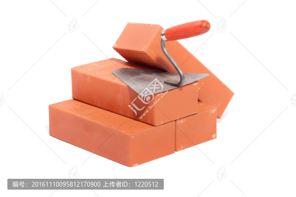 紅色的磚和抹子