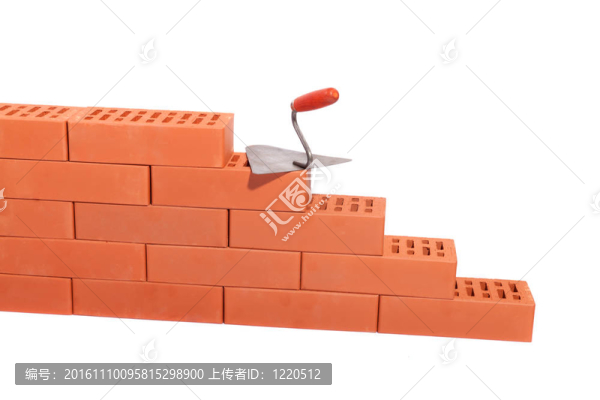 紅色的磚和抹子