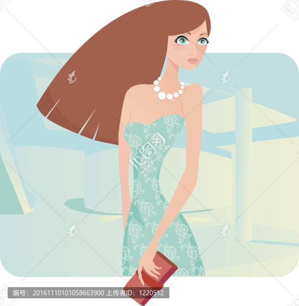 穿著晚禮服的魅力女士