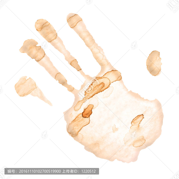 咖啡漬的手掌