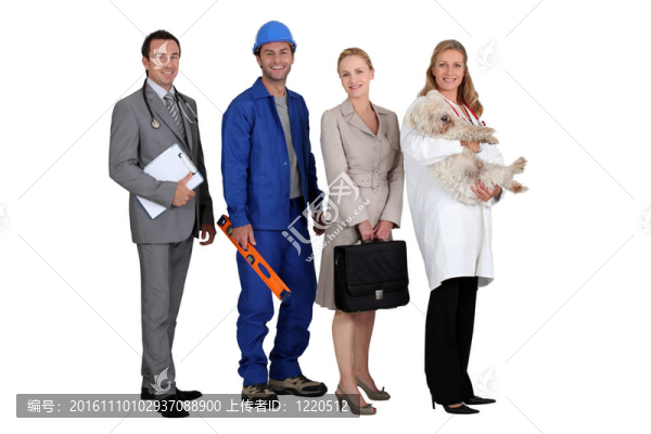 兩男兩女代表各種職業(yè)