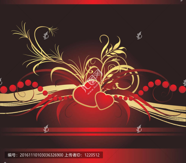 紅色心的哥特式裝飾
