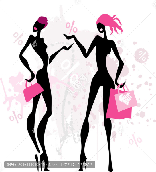 時(shí)尚購(gòu)物女性。