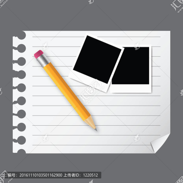 黃色木制鉛筆空白記事本插畫(huà)業(yè)務(wù)主題