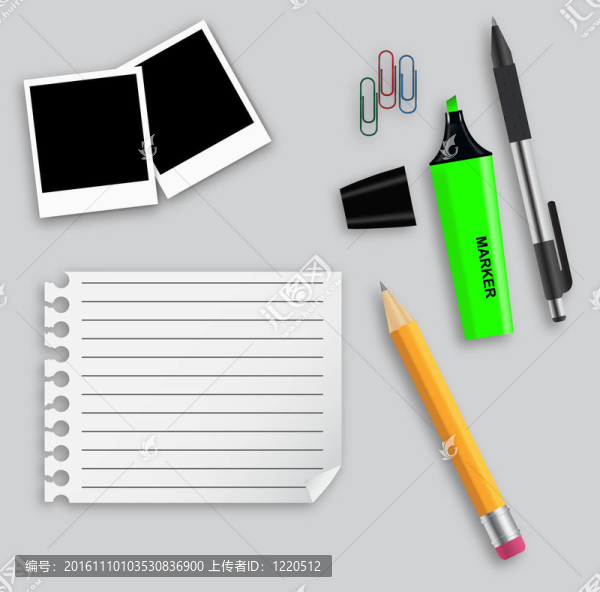 各種辦公用品插畫業(yè)務(wù)主題
