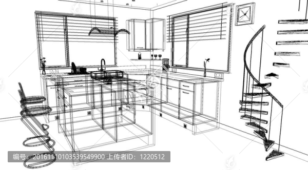 三維現(xiàn)代廚房設計制作