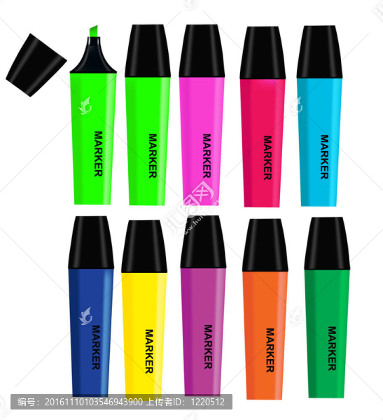熒光筆孤立在白色背景圖-匯圖網(wǎng) www.fosd68.com 熒光筆孤立在白色背景圖