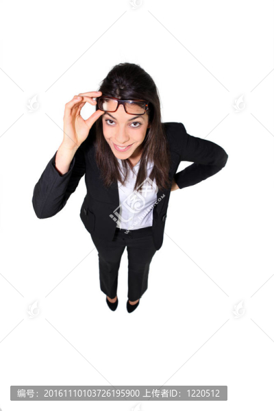 黑發(fā)女商人的俯視圖